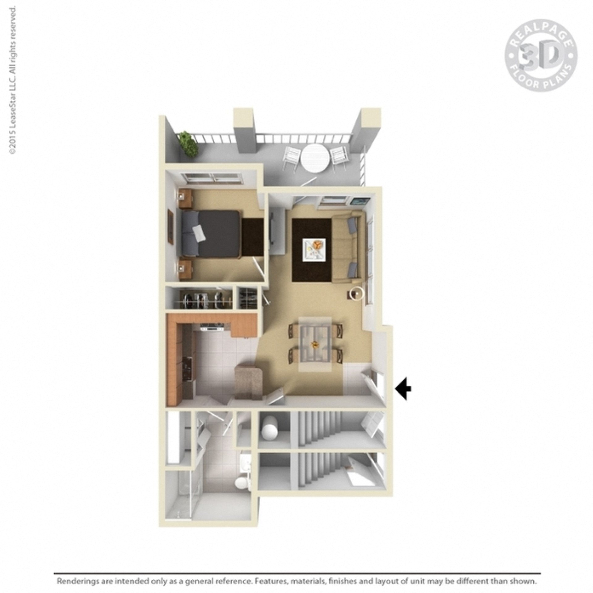 Latitude 1 Bed 1 Bath B Floor Plan