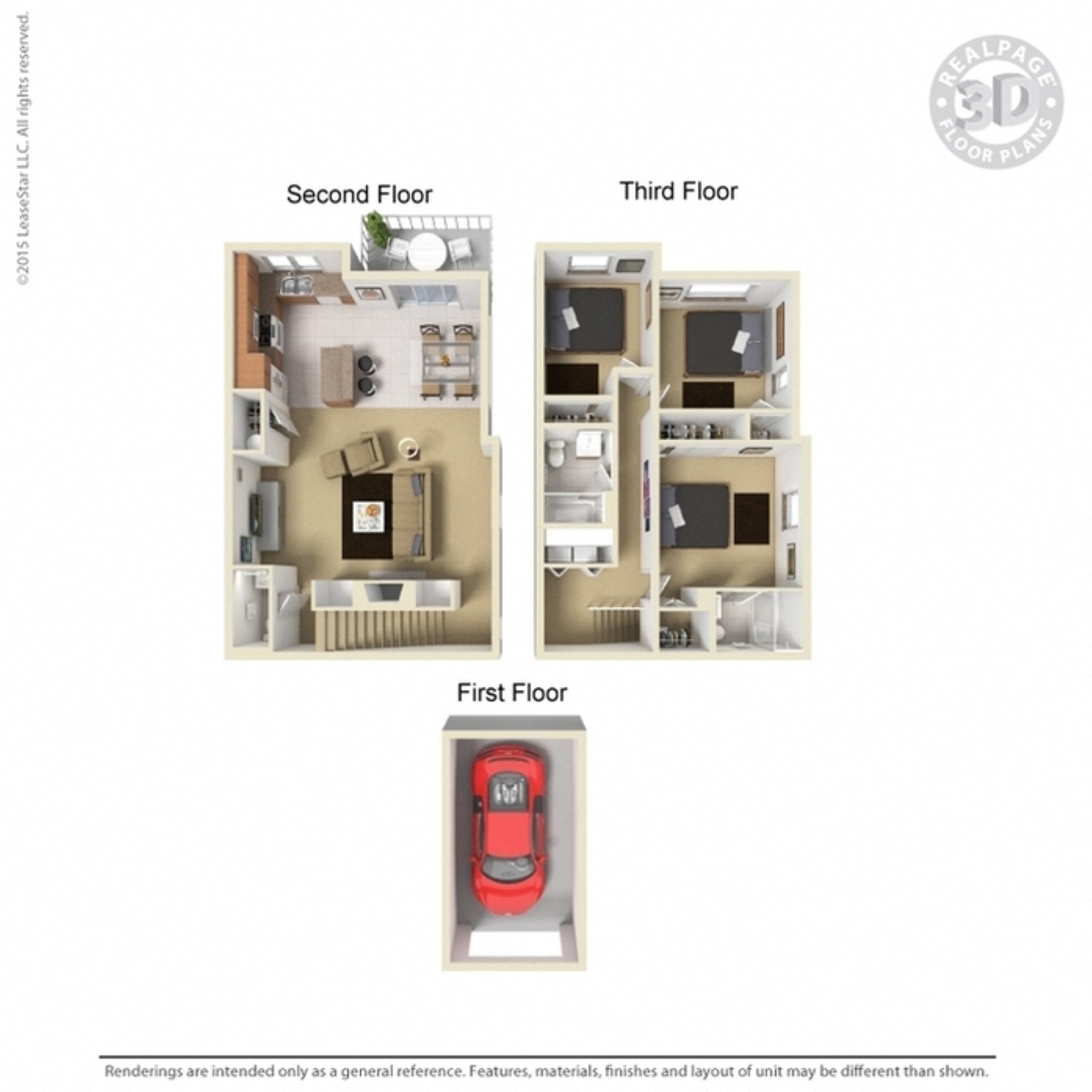 Latitude 3 Bed 2 Bath TH B Floor Plan
