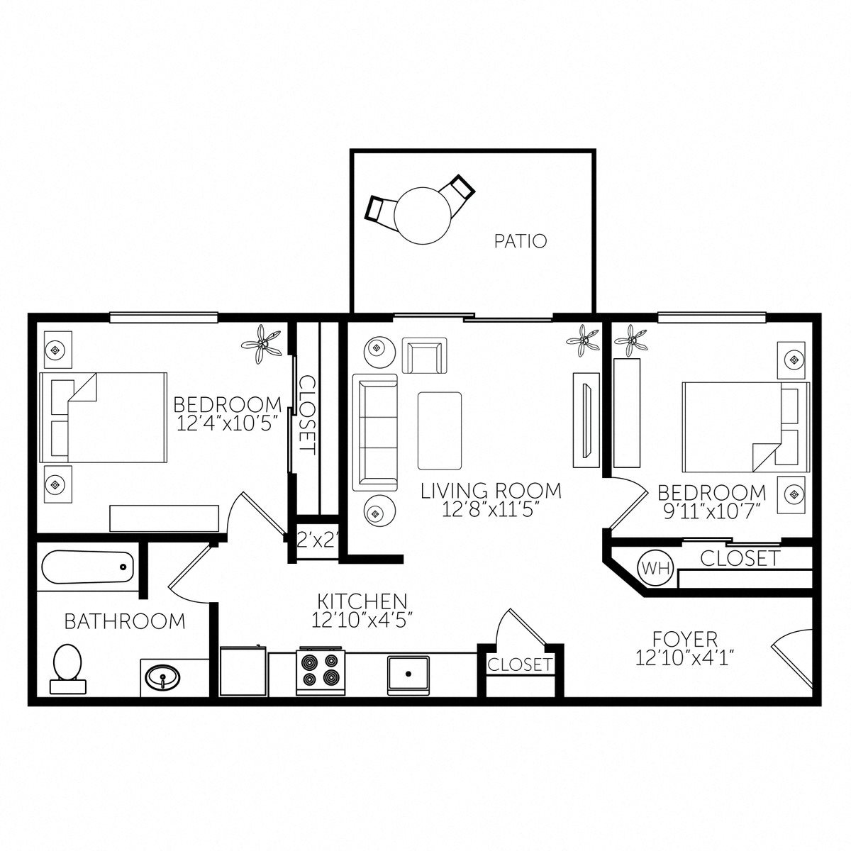 Claxter Crossing 2 bedroom 1 bath