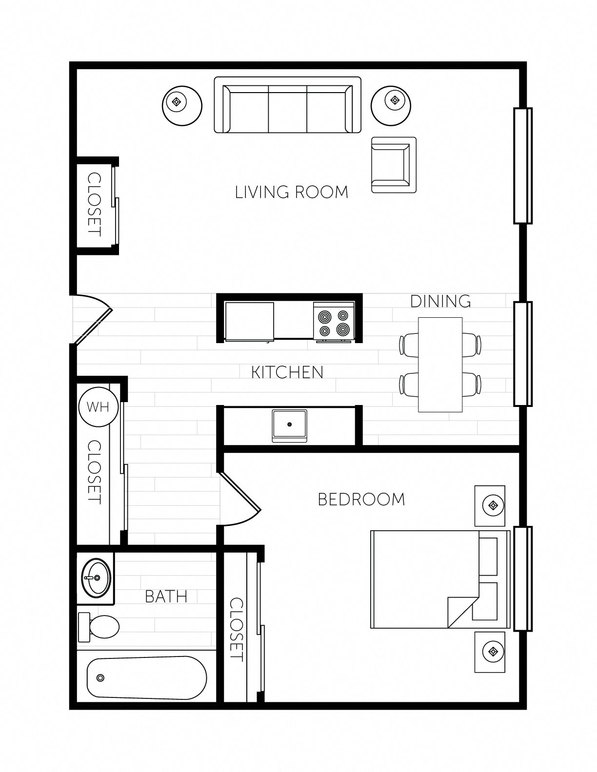 One Bedroom - Extra Large floor plan