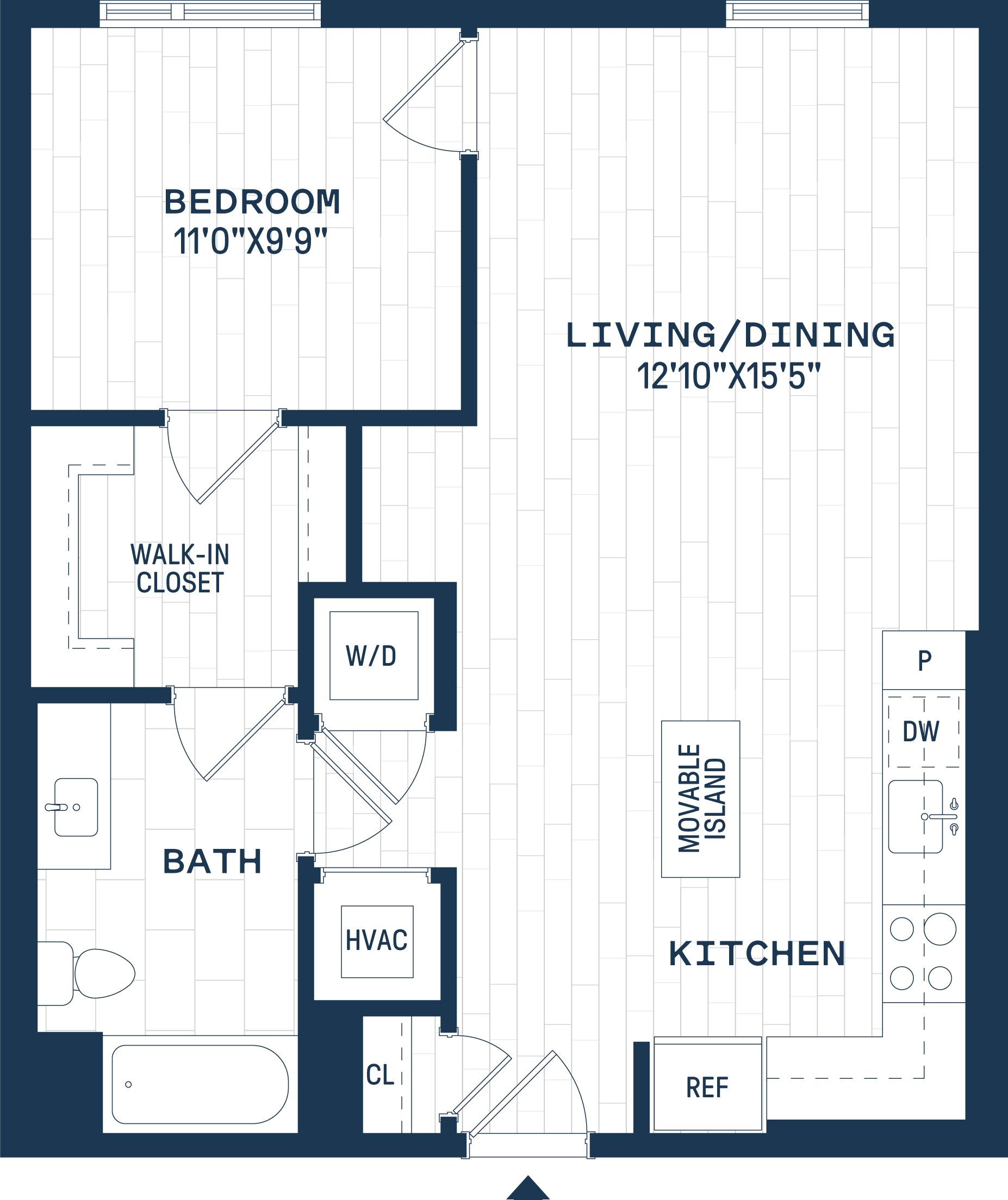 The Six Apartments in Hyattsville, Maryland A1 Floor Plan