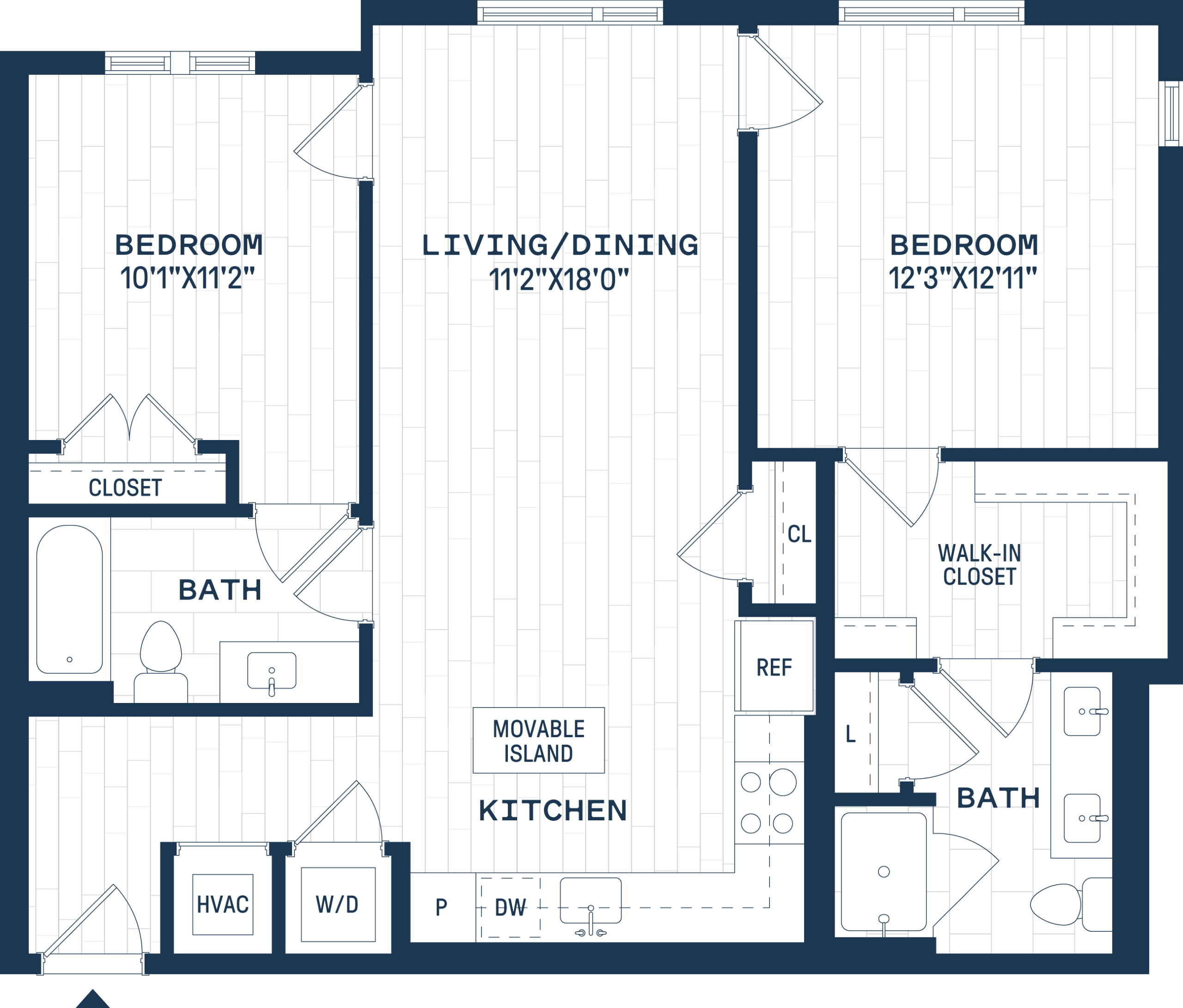 The Six Apartments in Hyattsville, Maryland B2 Floor Plan