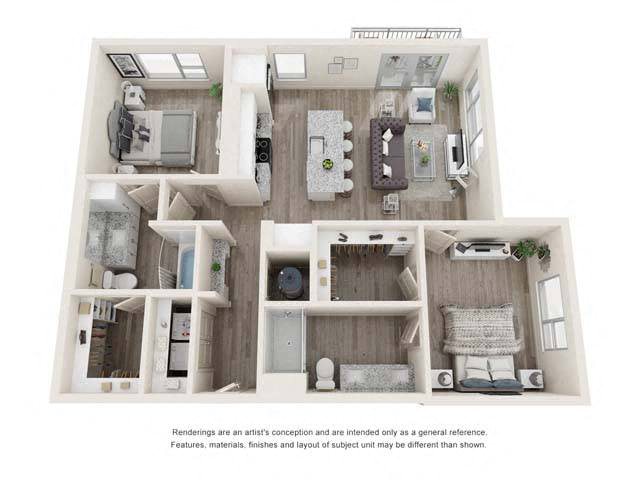 Two-Bedroom (B2) floor plan
