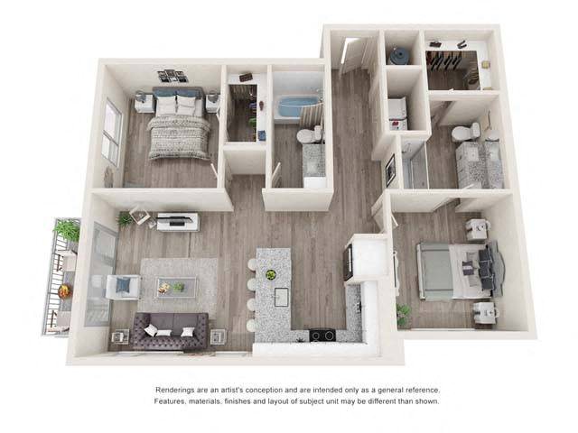 Two-Bedroom (B3) floor plan