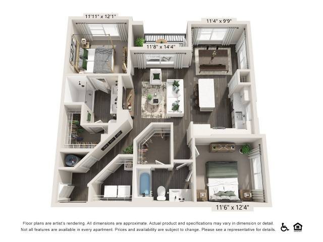 Two-Bedroom Apartment (B3) floor plan