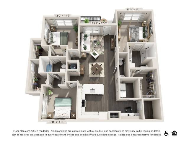 Three-Bedroom Apartment (C2) floor plan