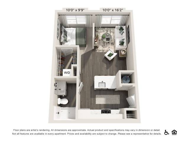 Studio Apartment (S1) floor plan