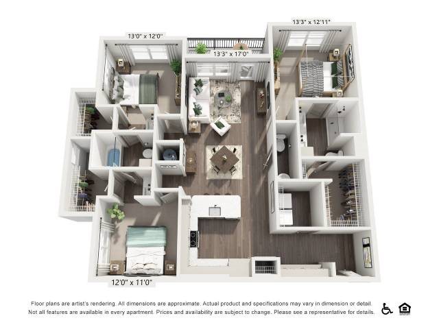 Three-Bedroom Apartment (C4) floor plan
