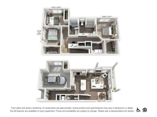 Three-Bedroom Townhome (CTH) floor plan