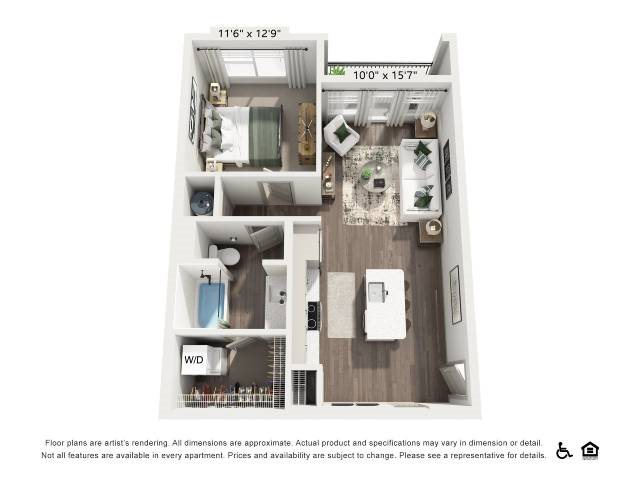 One-Bedroom Apartment (A3) floor plan