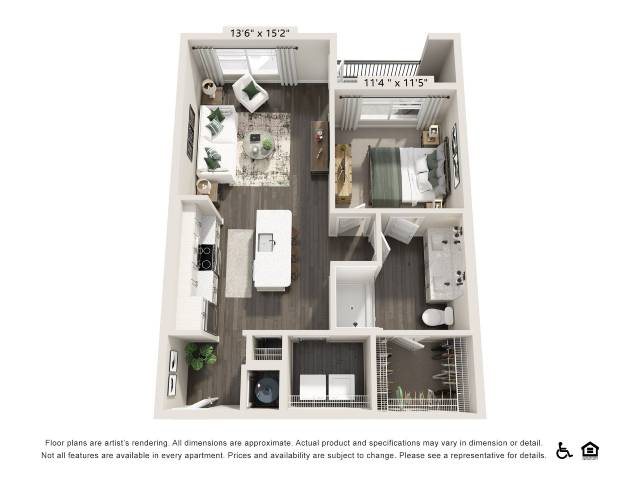 One-Bedroom Apartment (A4) floor plan