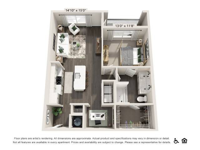 One-Bedroom Apartment (A8) floor plan