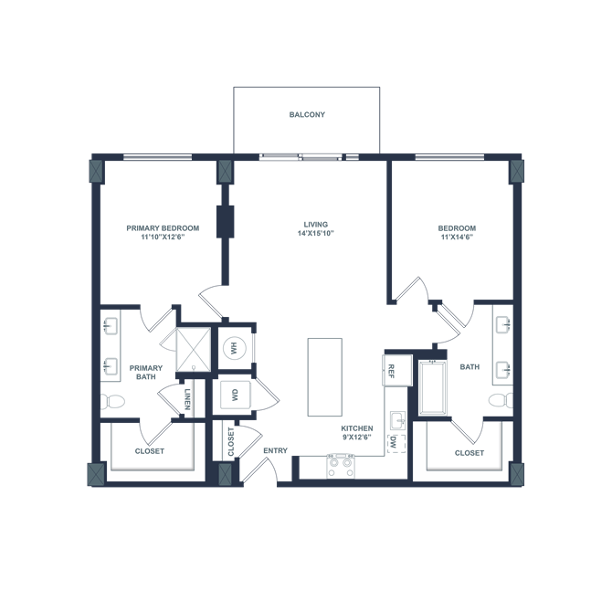 Floor plan layout diagram for B2