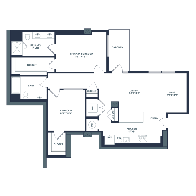 Floor plan layout diagram for B4