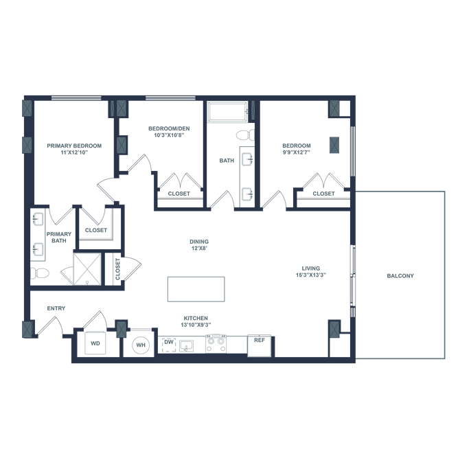 Floor plan layout diagram for C1