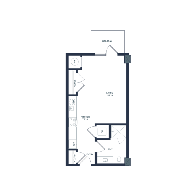 Floor plan layout diagram for A02