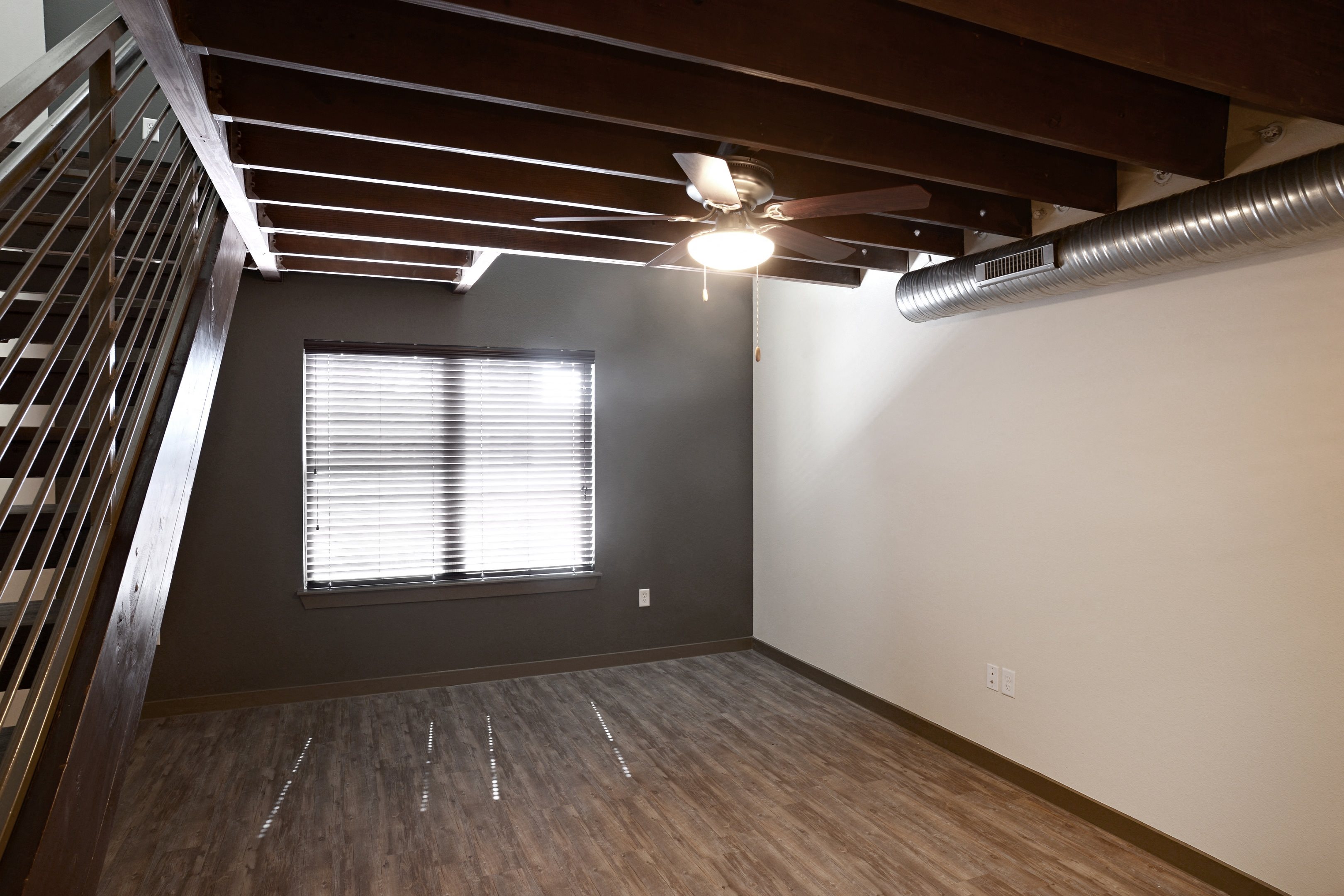 Bedroom Living at East End Lofts at the Railyard Apartments, Denton, TX