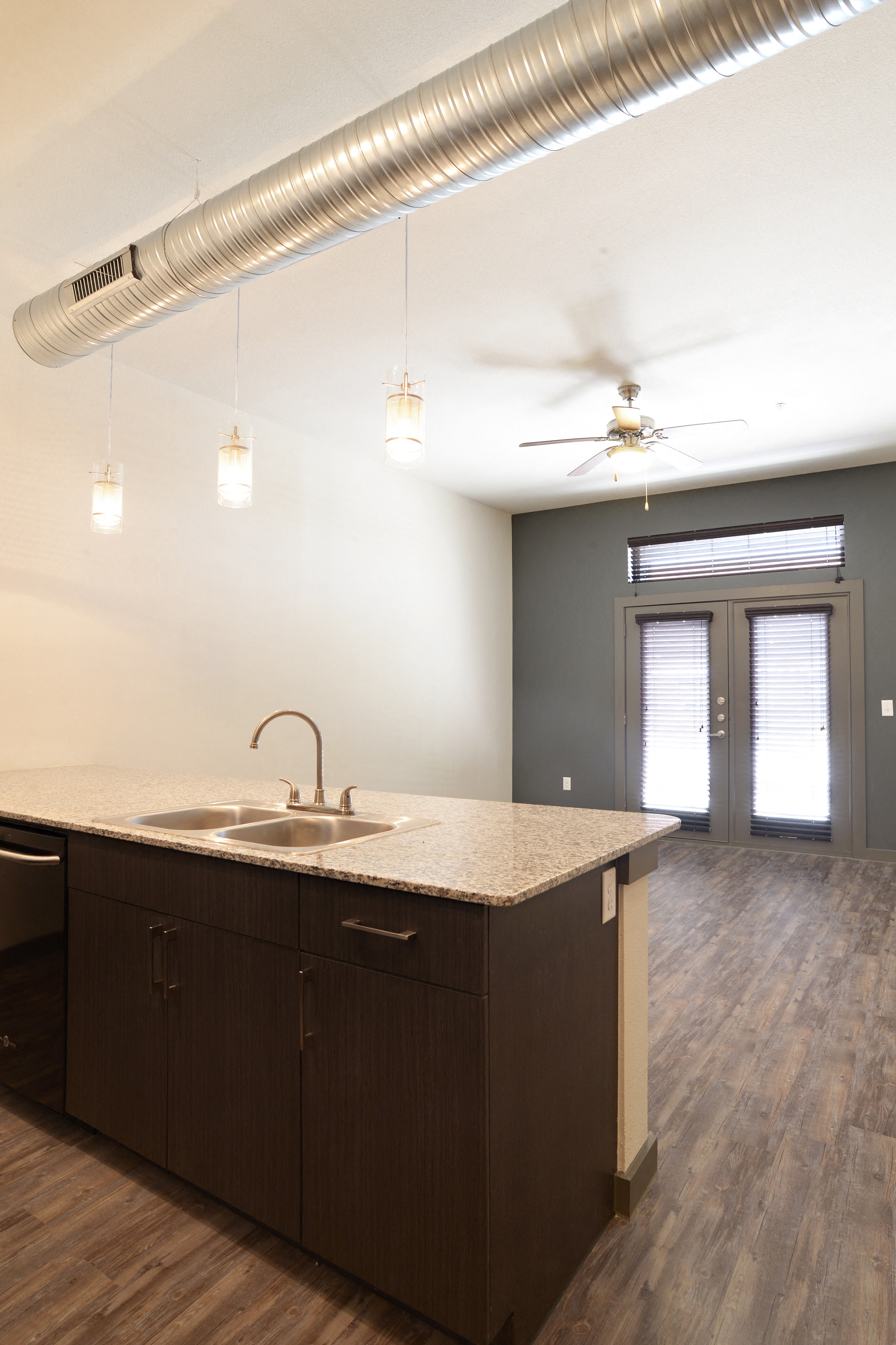 Window at East End Lofts at the Railyard Apartments, Denton, TX