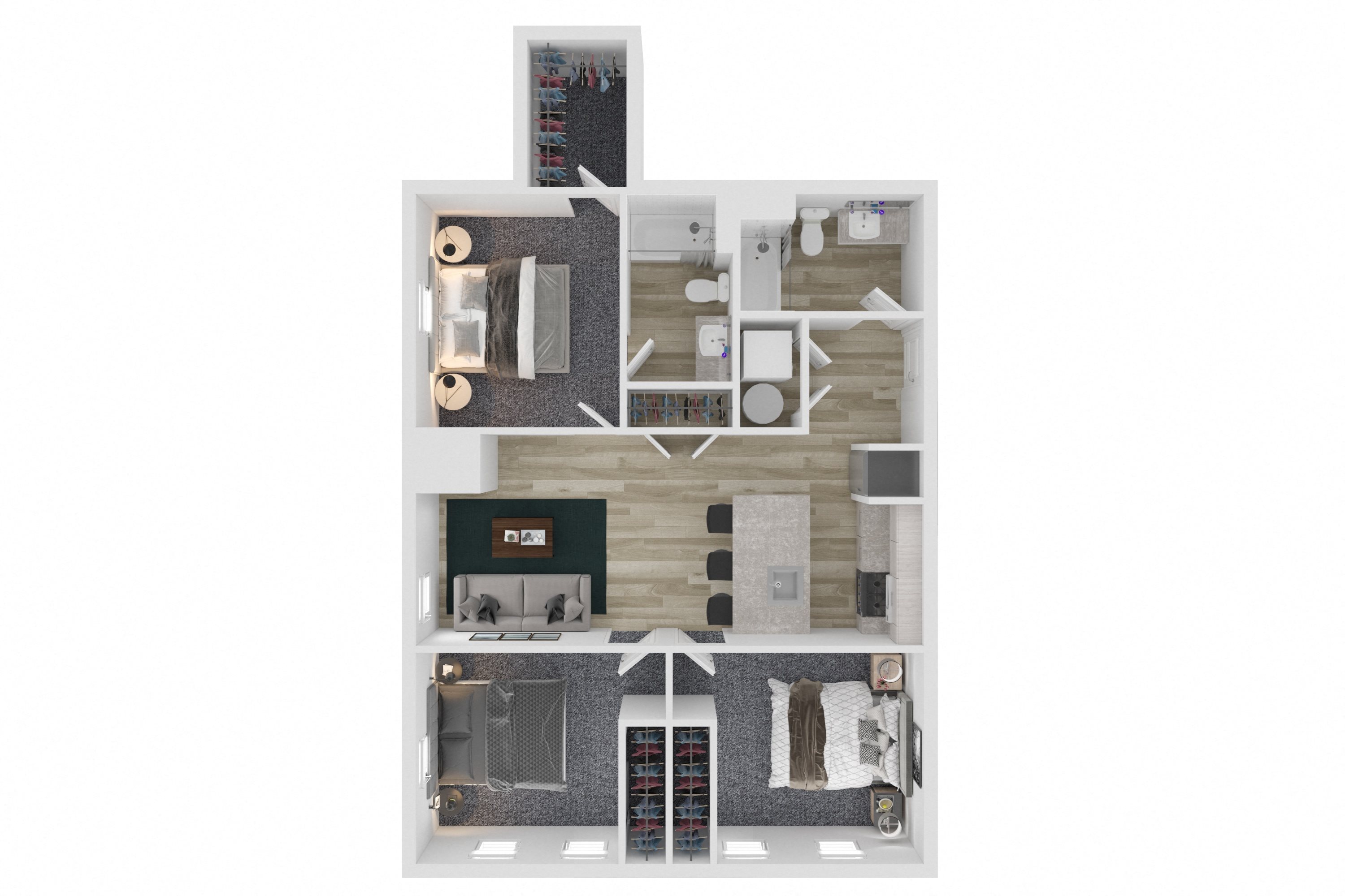 B3 Level 1 Three Bed Two Bath Floor Plan at The Clara, Eagle, Idaho B3 Level 1 Three Bed Two Bath Floor Plan at The Clara, Eagle, Idaho
