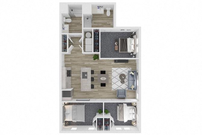 A3 Three Bedroom Two Bathroom Floor Plan at The Clara, Eagle, Idaho
