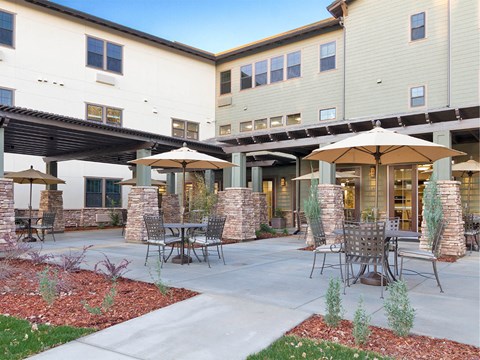 Courtyard Patio With Ample Sitting at The Terraces, Chico, CA