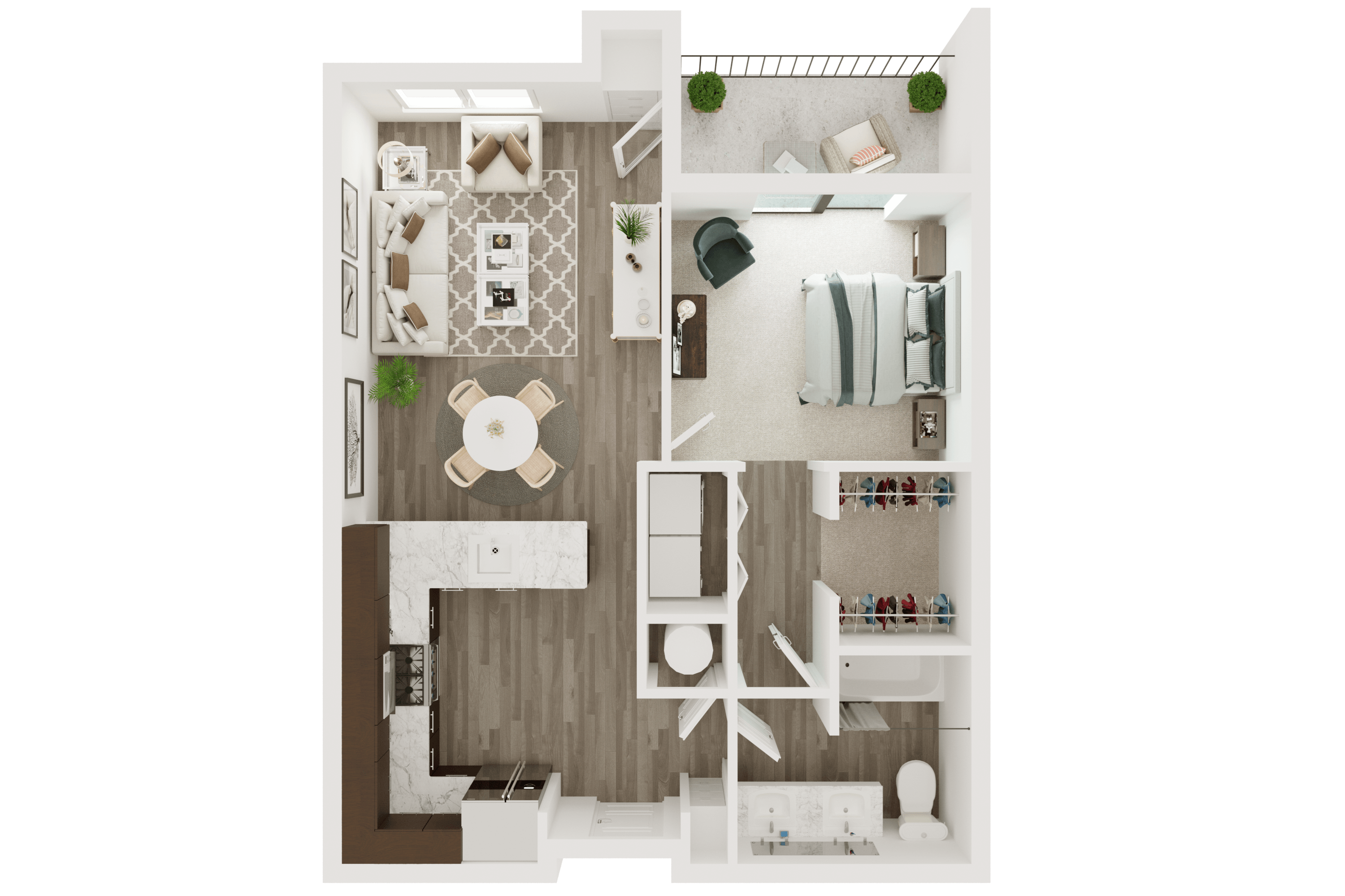 one bedroom one bath luxury apartment