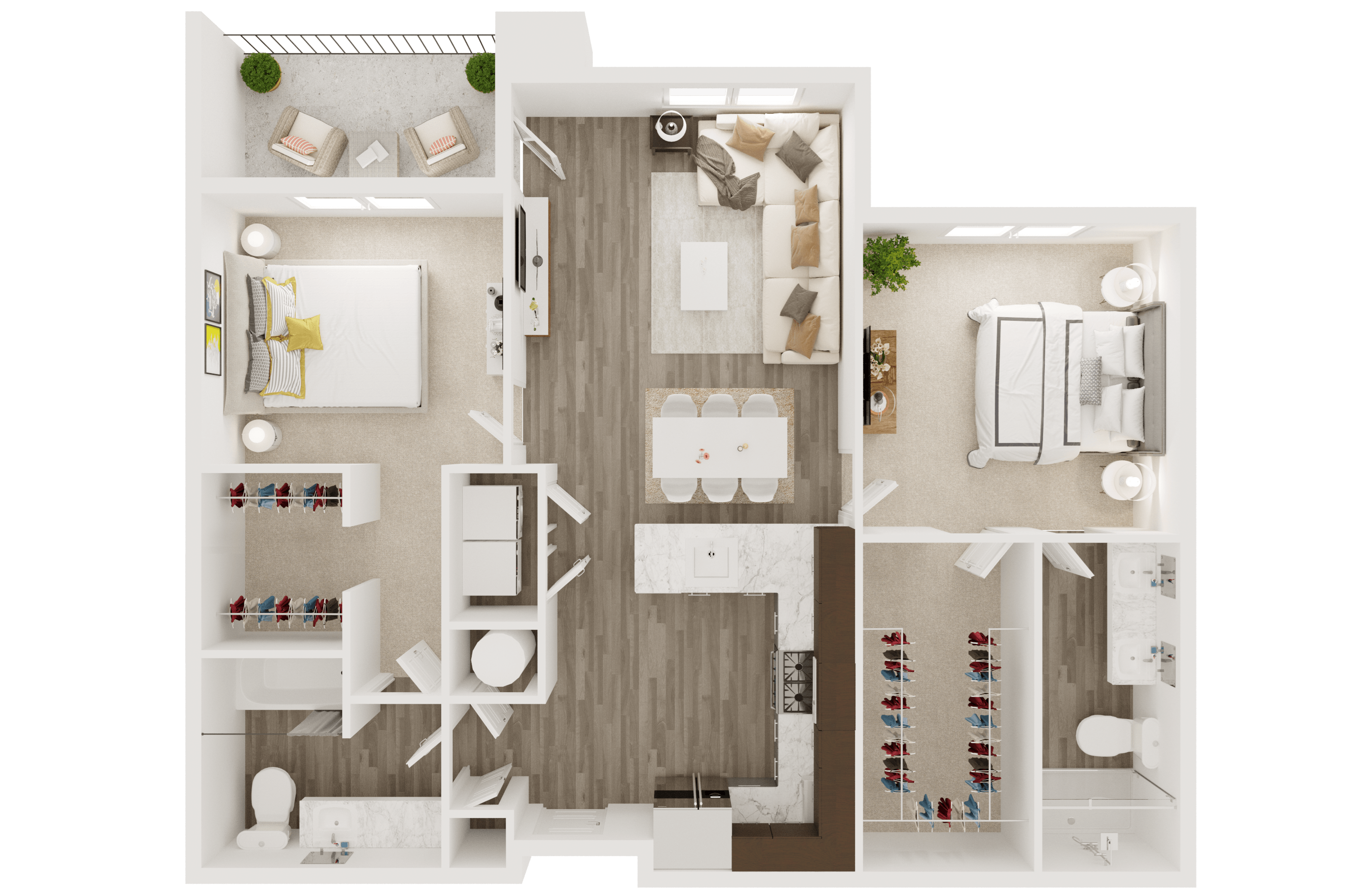 spacious 2 bedroom luxury apartment