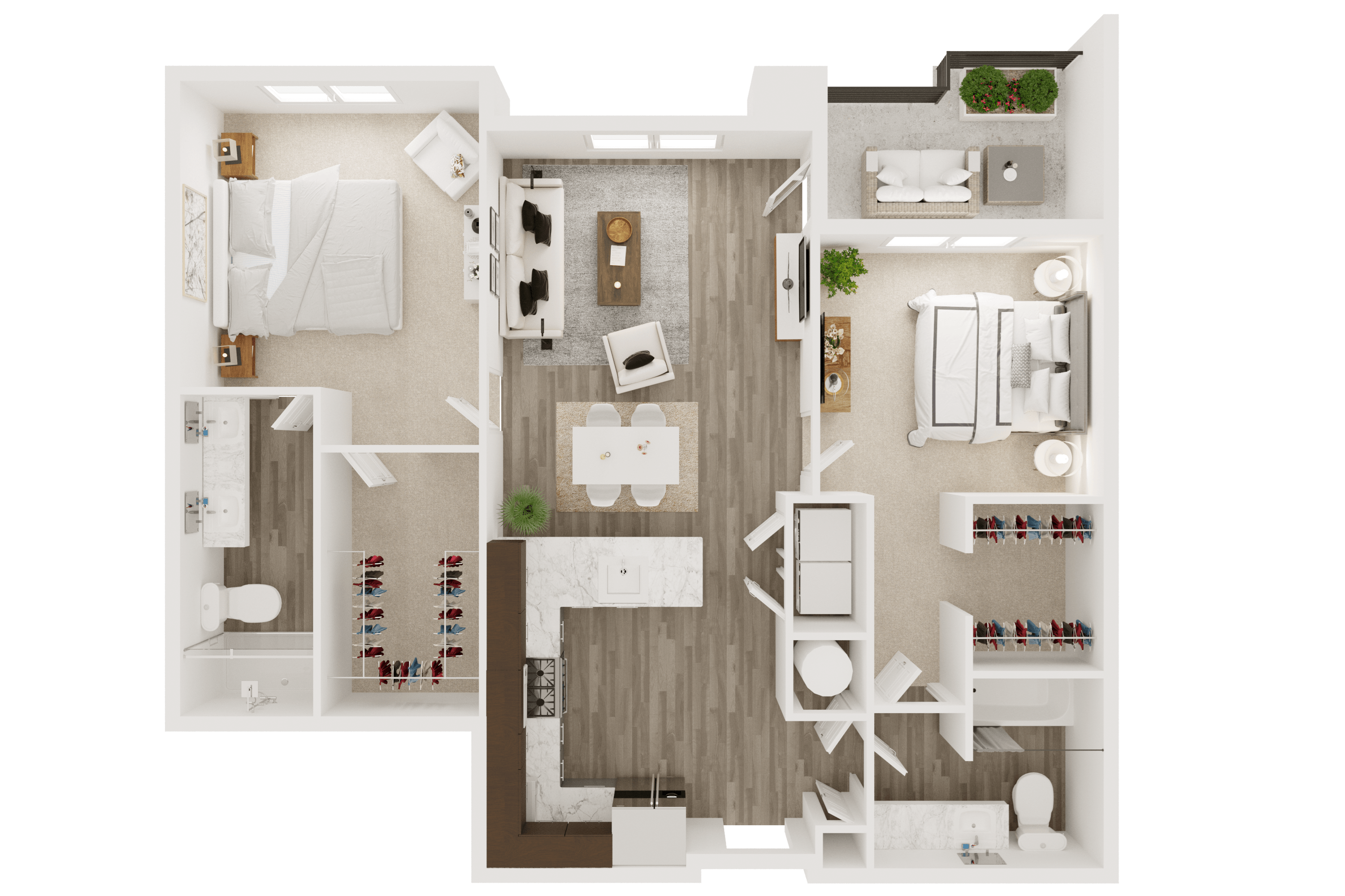 2 bedroom 2 bath smart home apartment