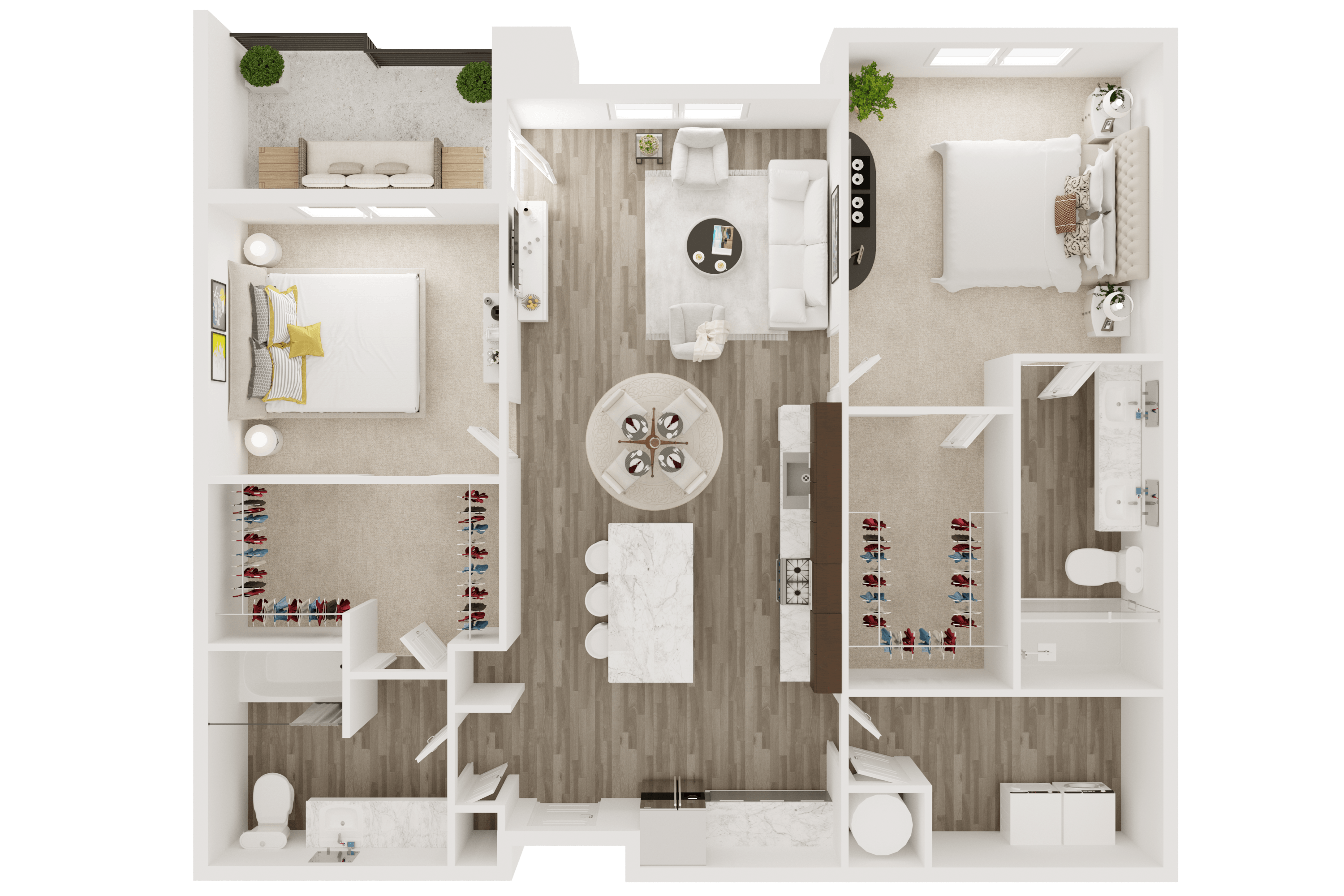 luxury apartment with 2 bedrooms in Overland Park, KS