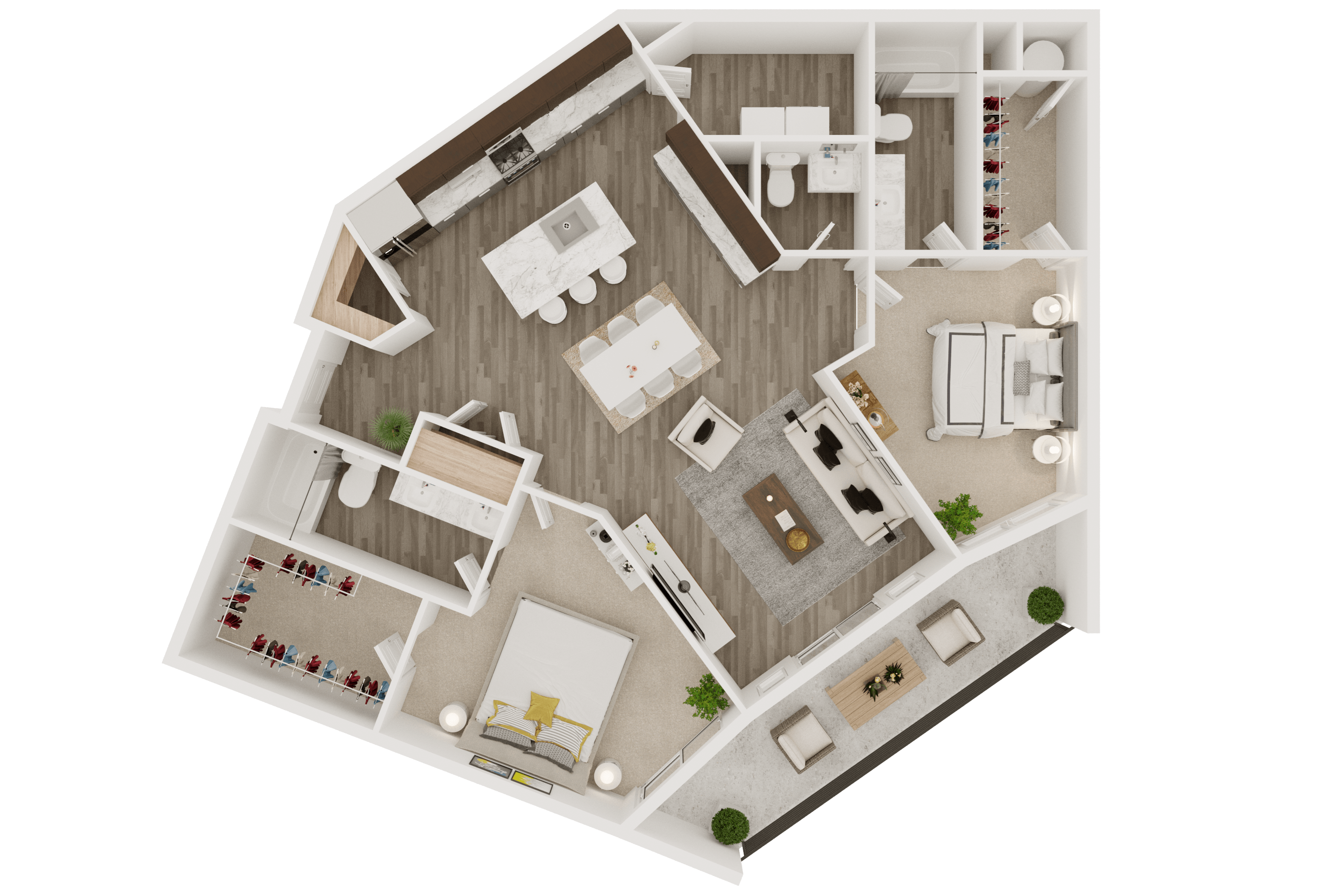 2 bedroom 2.5 bath luxury apartment
