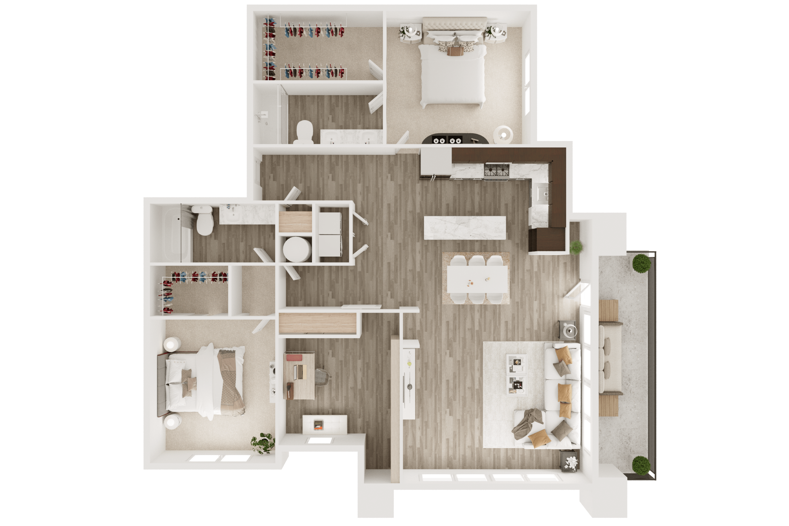 2 bedroom 2 bath smart home apartment in OP, KS