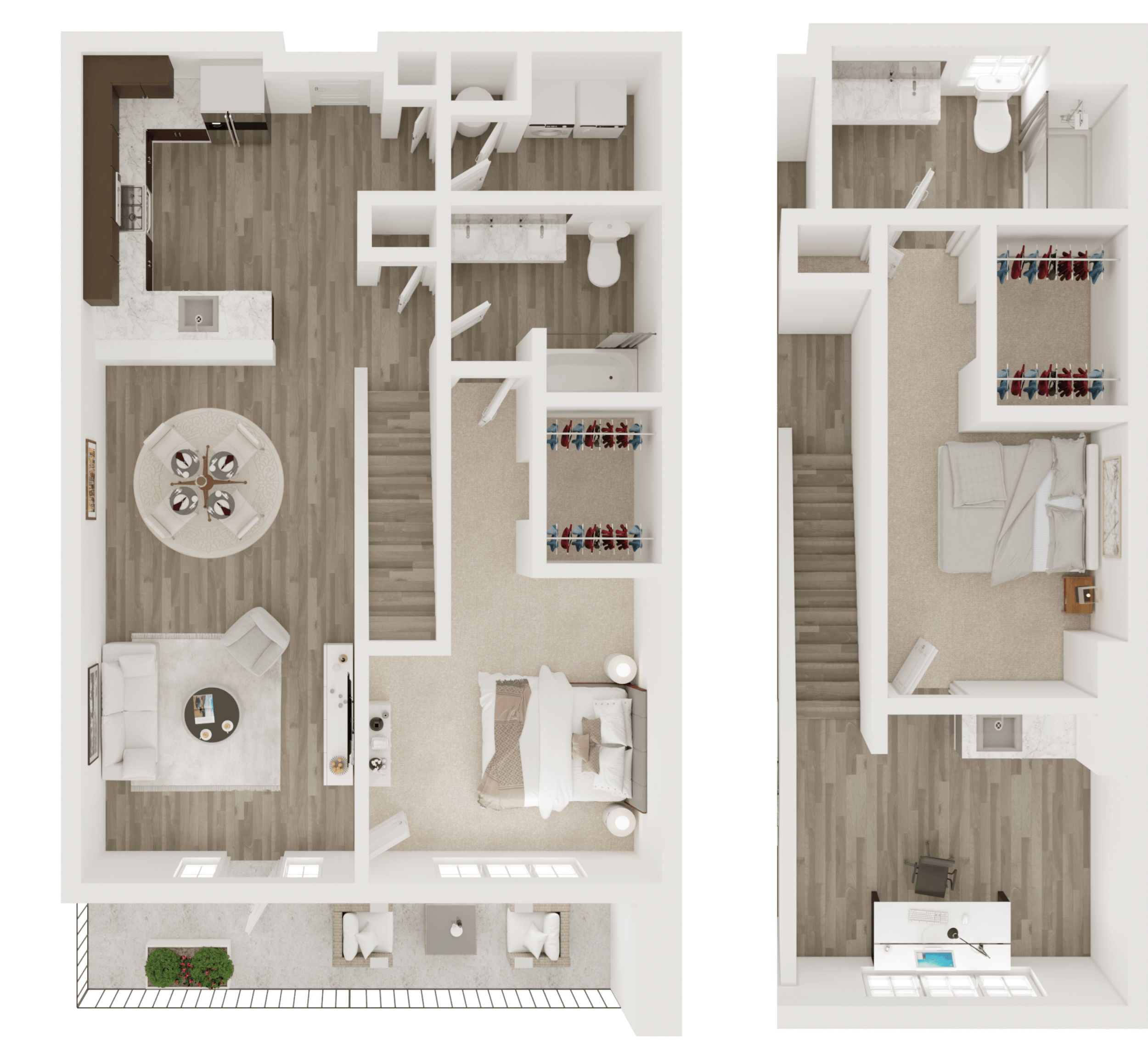 spacious 2 bedroom 2 bath luxury townhome