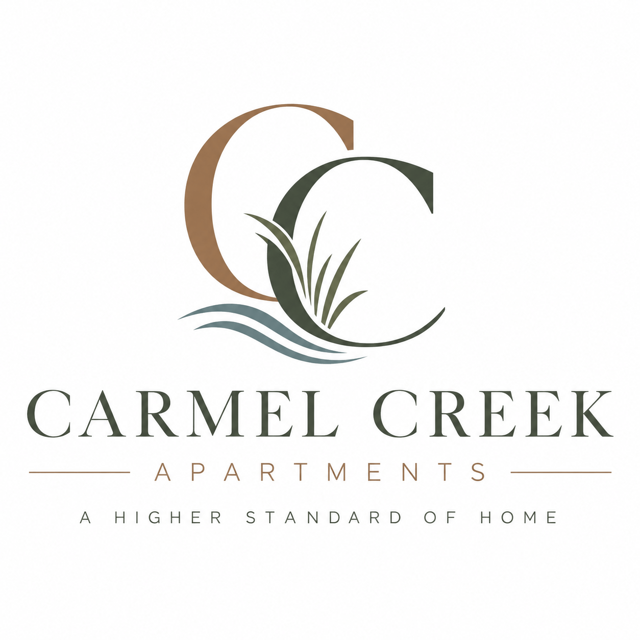 Carmel Creek Apartments logo with a tagline.