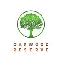 A logo with a tree and the words "Oakwood Reserve" below it.