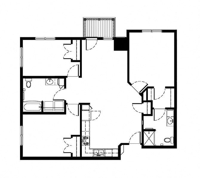 Floor Plans of Edison Apartments in Roseville, MN