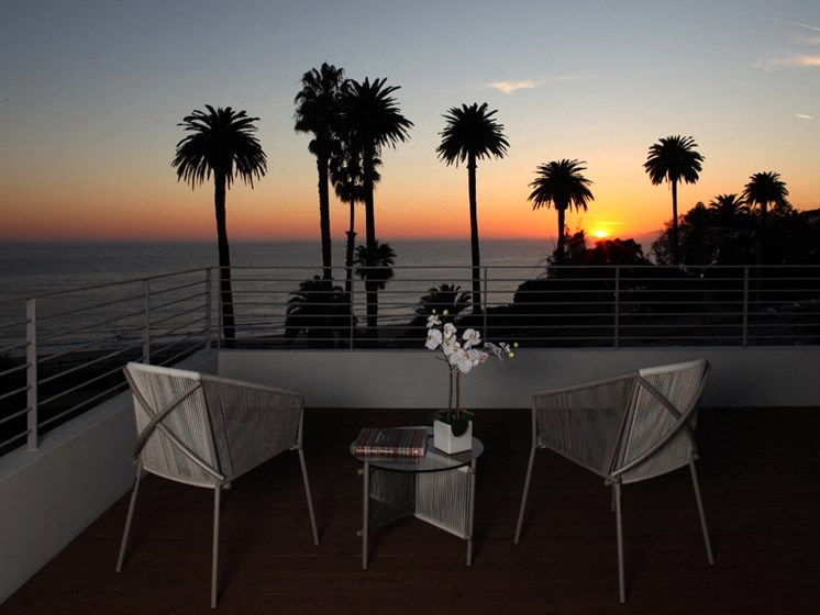Sunset View From Terrace at 301 Ocean Ave, Santa Monica, 90402