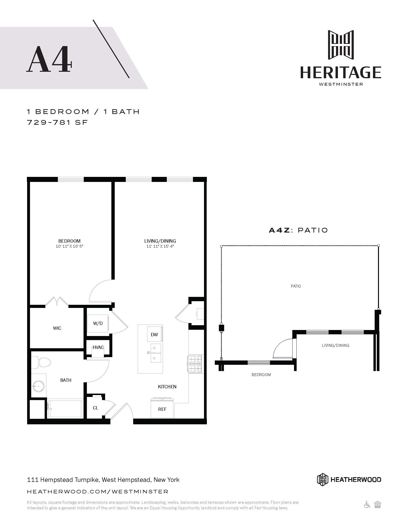1 Bed, 1 Bath - A4 Layout