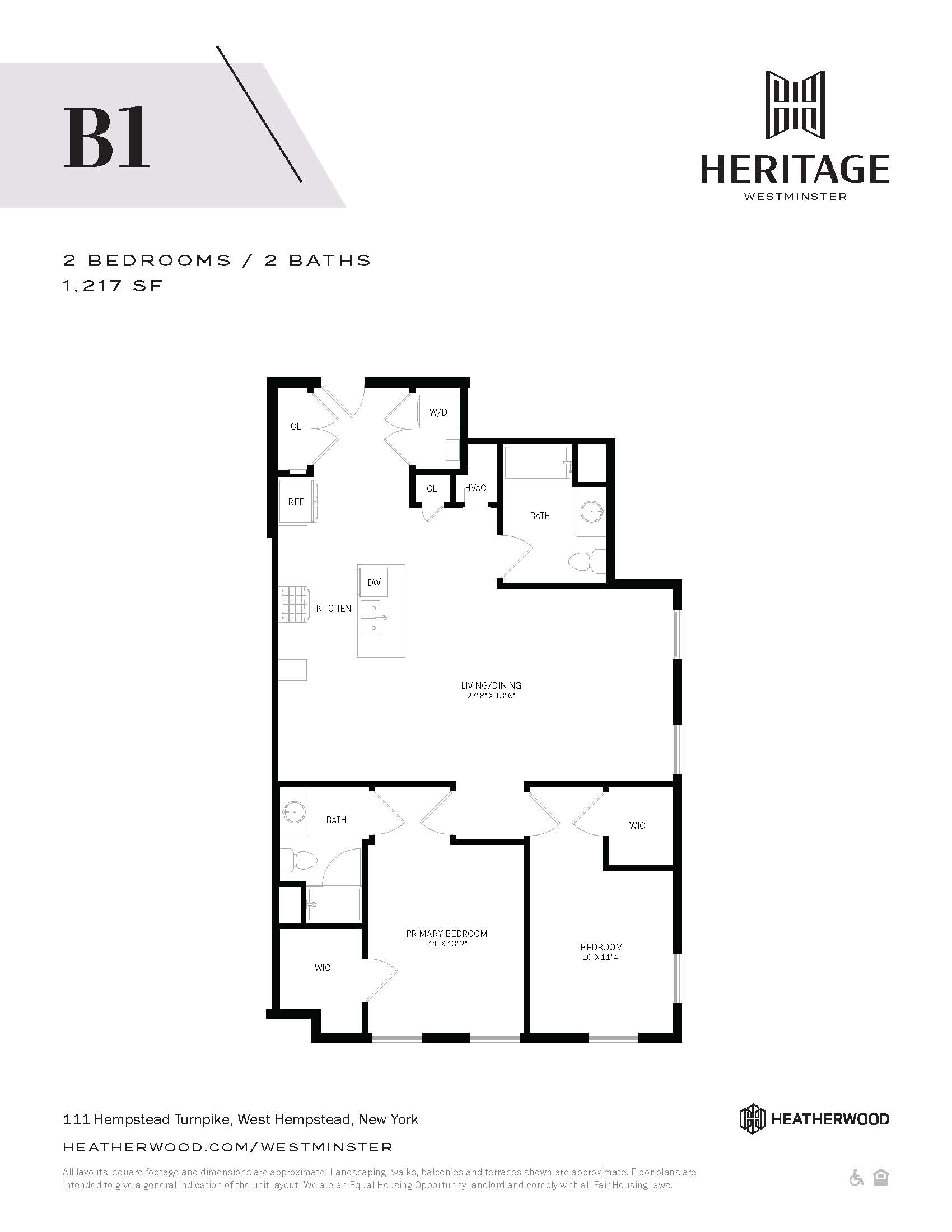 2 Bed, 2 Bath- B1 Layout