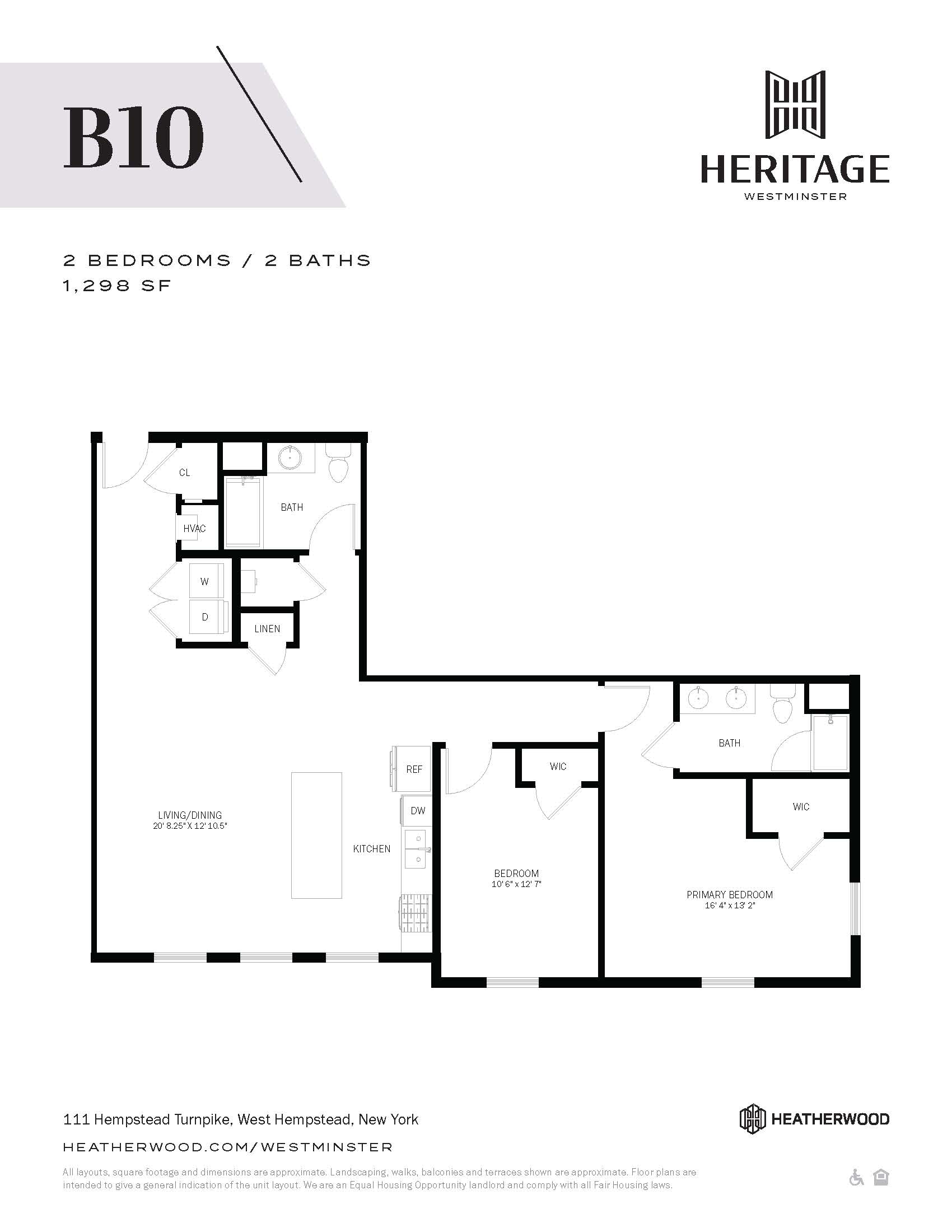 2 Bed, 2 Bath - B10 Layout