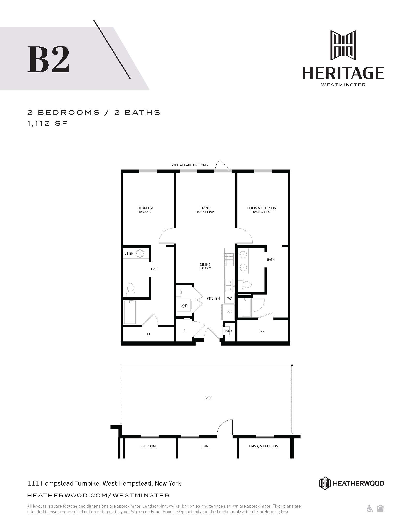 2 Bed, 2 Bath- B2 Layout