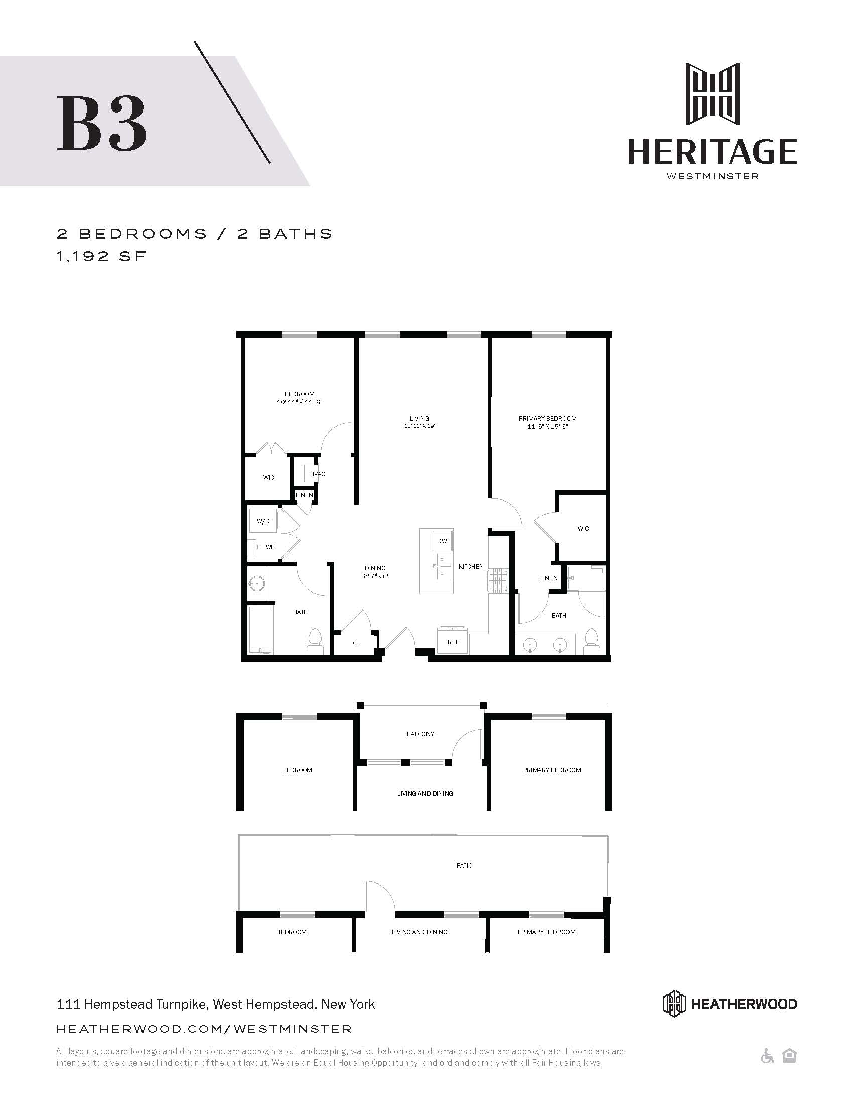 2 Bed, 2 Bath - B3 Layout