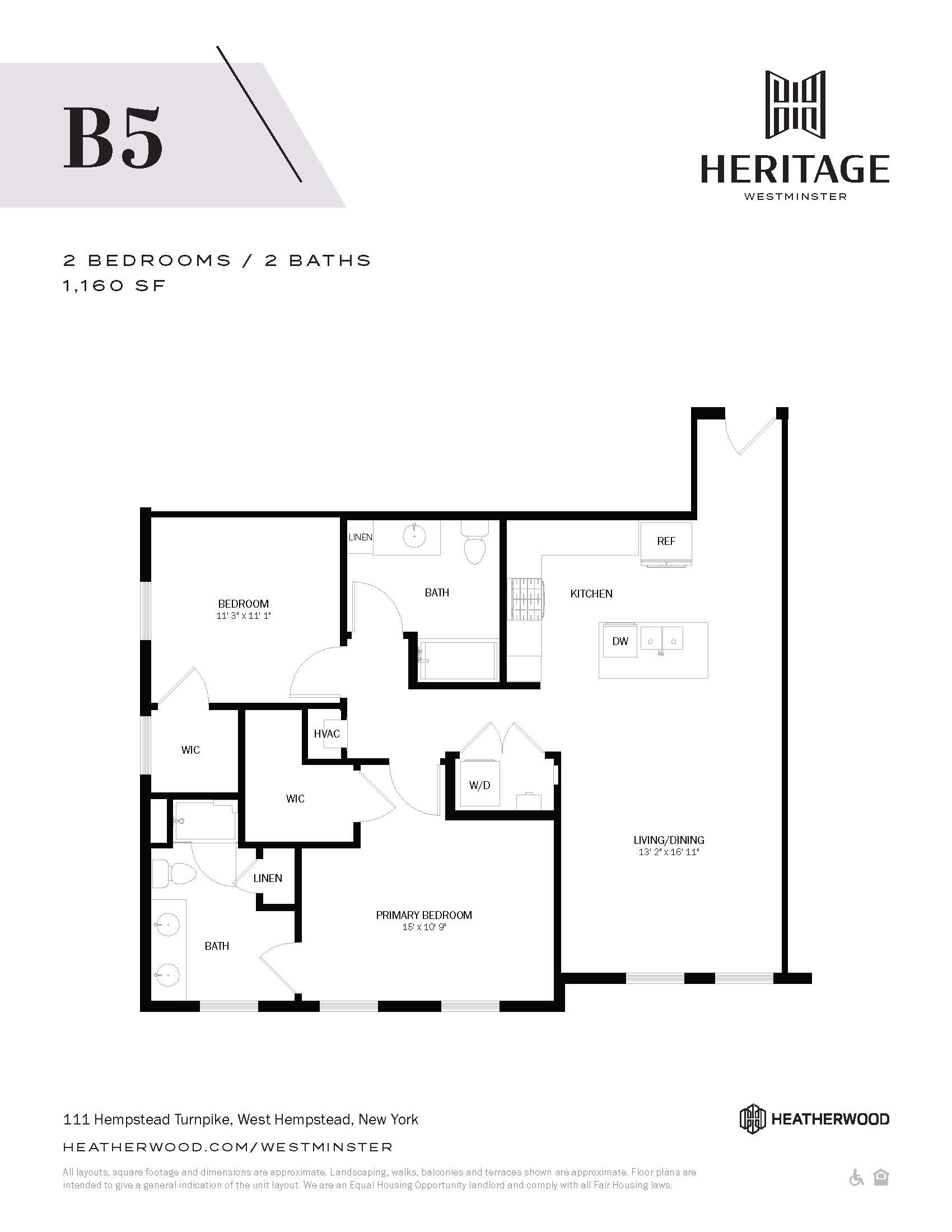 2 Bed, 2 Bath - B5 Layout