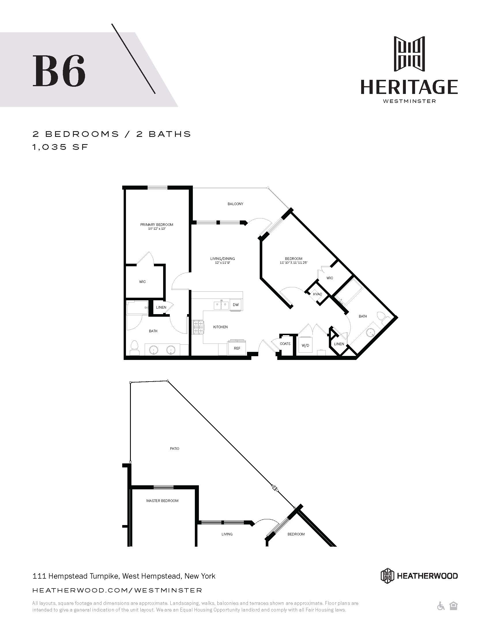 2 Bed, 2 Bath - B6 Layout