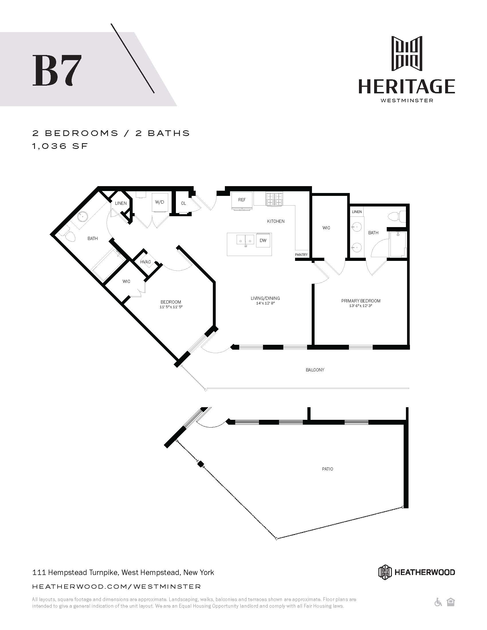 2 Bed, 2 Bath - B7 Layout