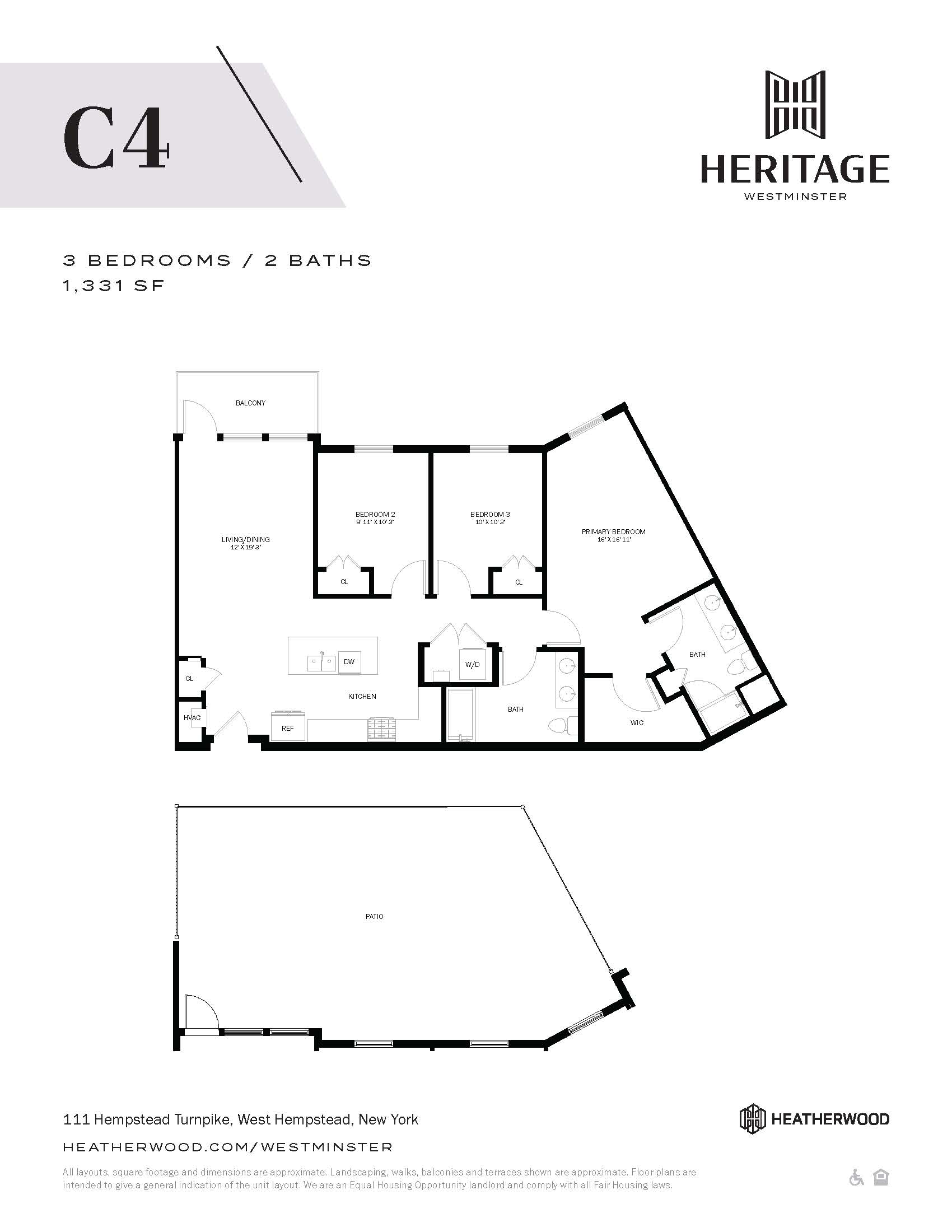 3 Bed, 2 Bath - C4 Layout