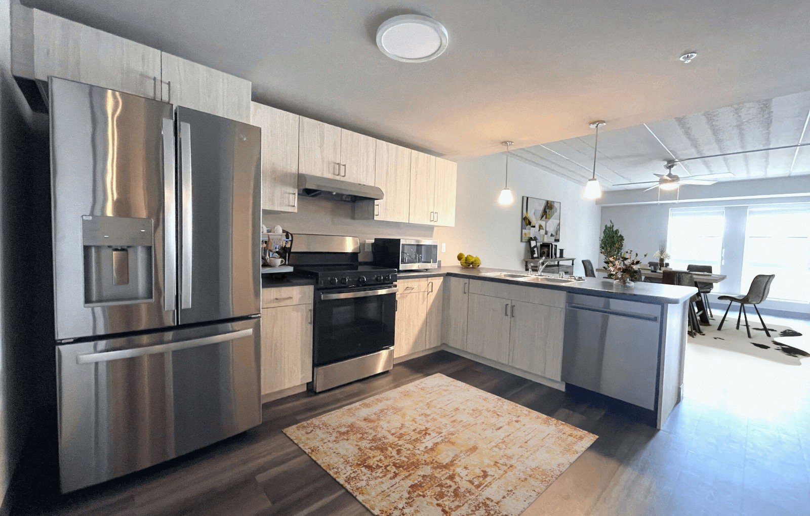 Kitchens feature Stainless Appliances and lots of Cupboards