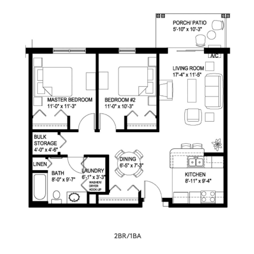 Floor Plans of St James Senior Apartments in Crete, IL