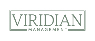 the logo for virtual management on a green background