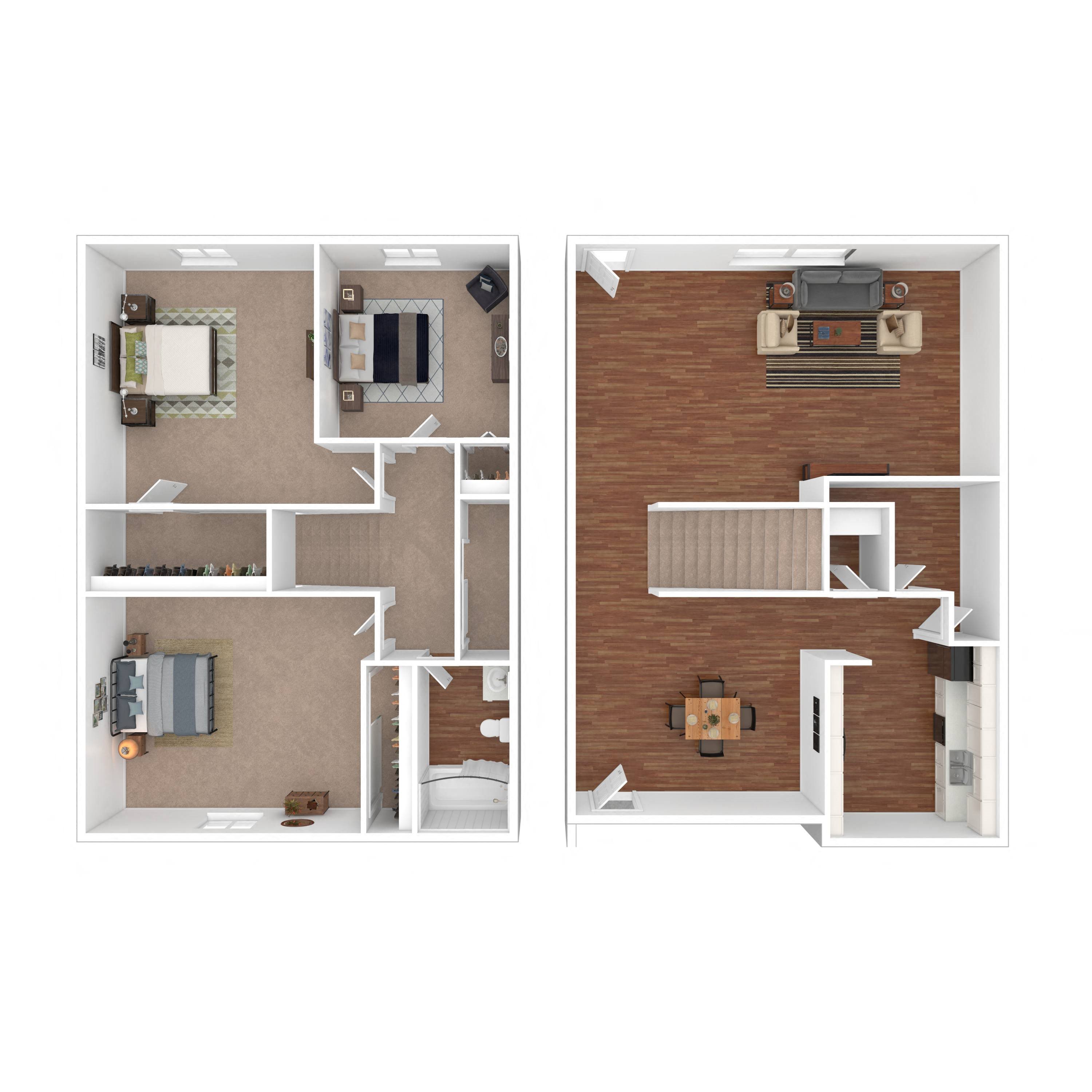 Three Bedroom One Bath floor plan