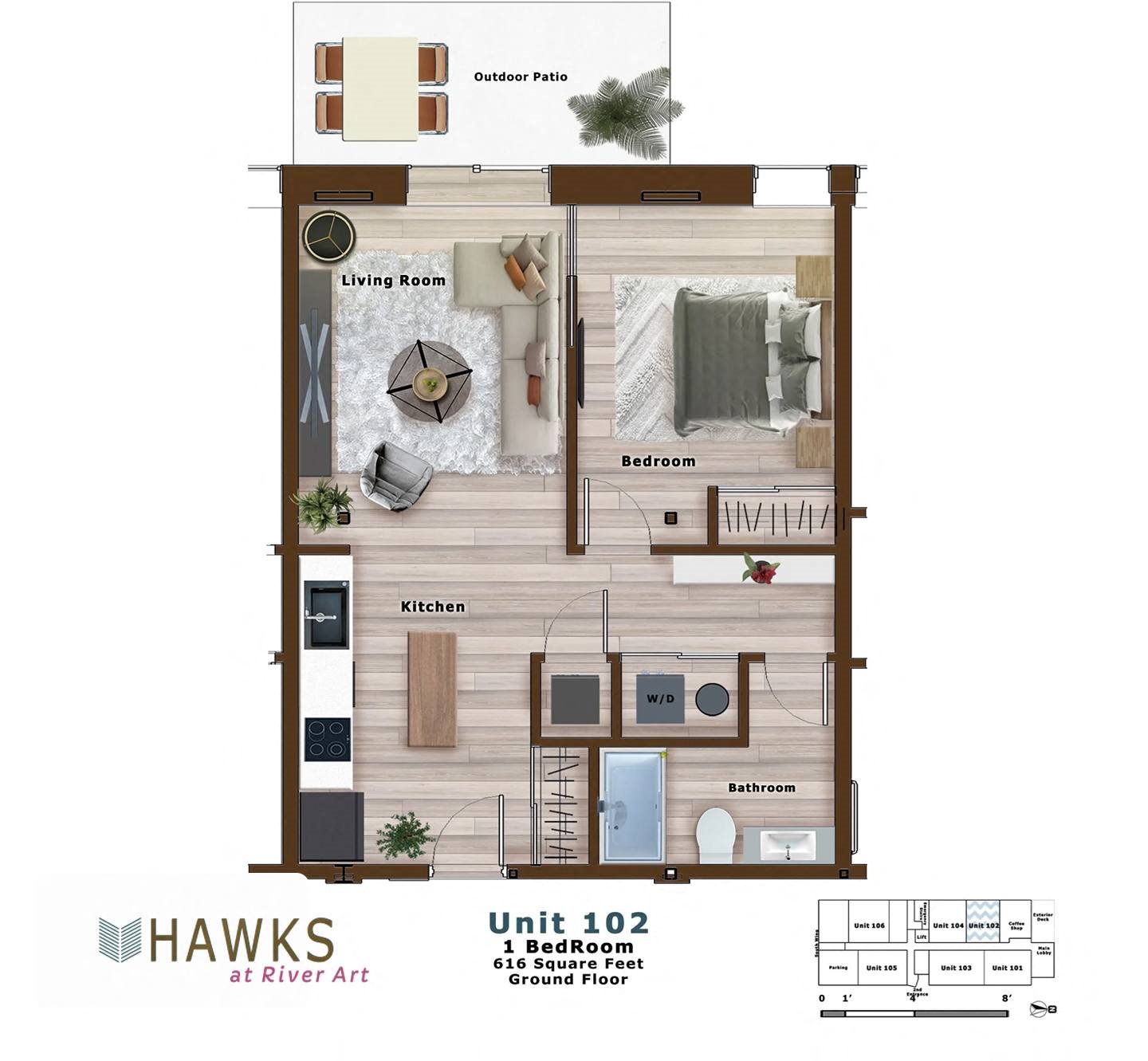 Floor Plans of Hawks at River Art in Goshen, IN